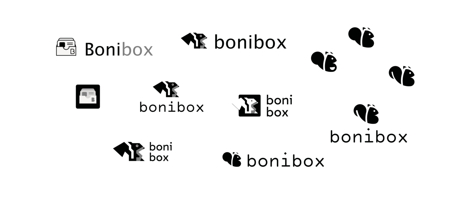 Variantes réalisées pour l'identité visuelle de Bonibox par le Studio SPE